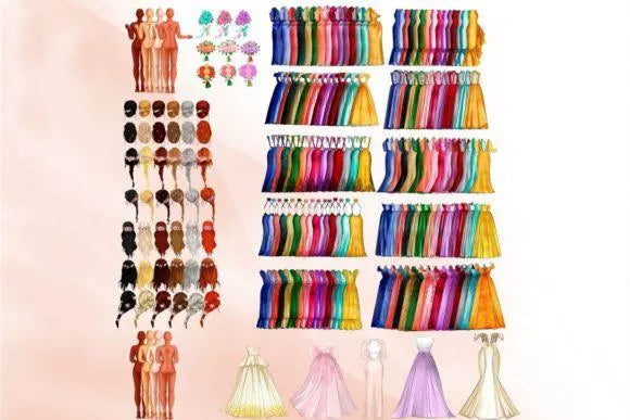 Wedding Bride & Bridesmaid Sublimation Bride and Bridesmaid Creator Clipart