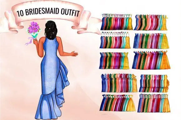 Wedding Bride & Bridesmaid Sublimation Bride and Bridesmaid Creator Clipart