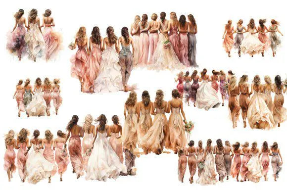 12 Bridesmaid Clipart PNG