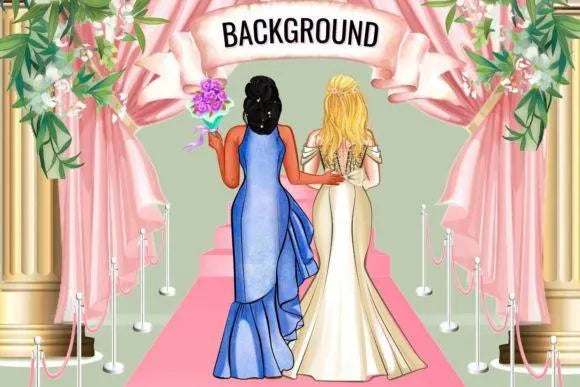 Wedding Bride & Bridesmaid Sublimation Bride and Bridesmaid Creator Clipart