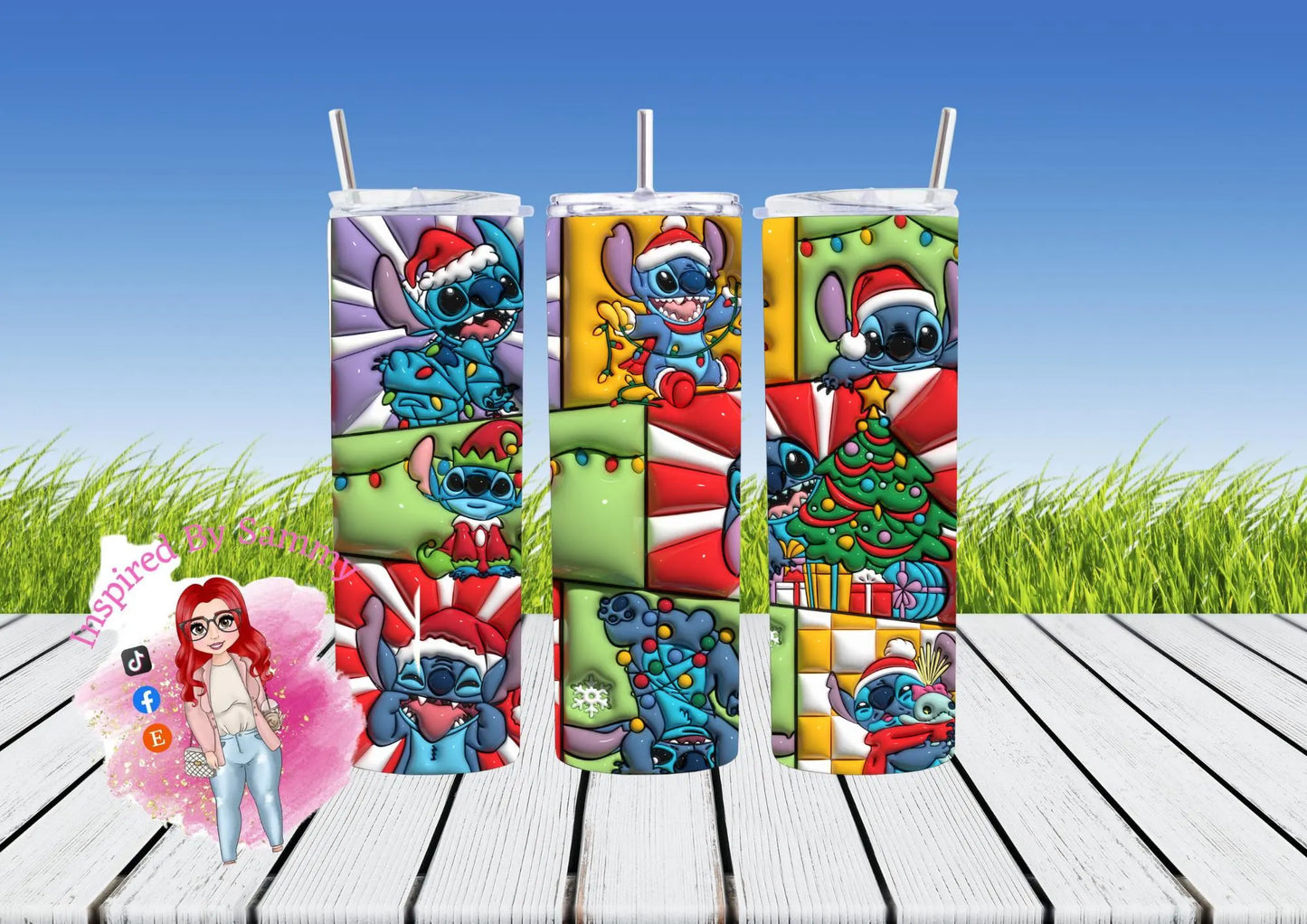 x 12 Digital stitch 20oz tumbler design x 12 designs, small business, crafting, gifts, christmas