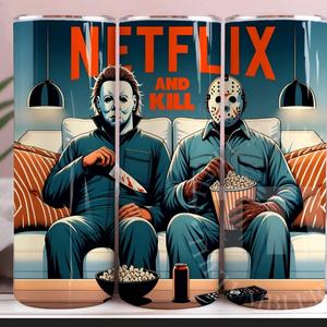 Horror themed 20oz sublimation tumbler wraps