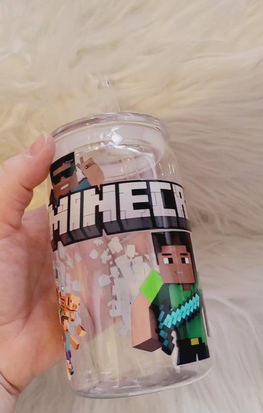 16oz plastic Minecraft libby glass.