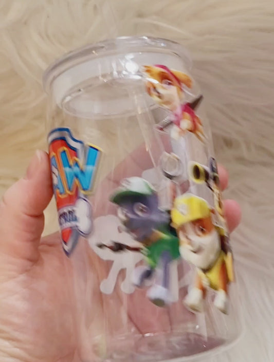 16oz paw patrol plastic libby cup with straw