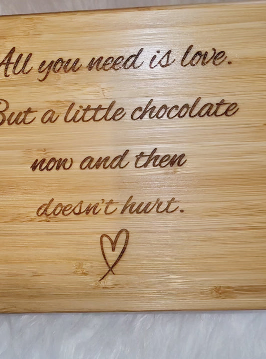 All you need is love wooden chopping board