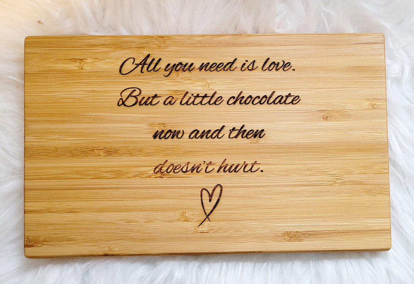 All you need is love wooden chopping board