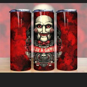 Horror themed 20oz sublimation tumbler wraps