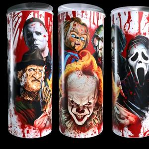 Horror themed 20oz sublimation tumbler wraps