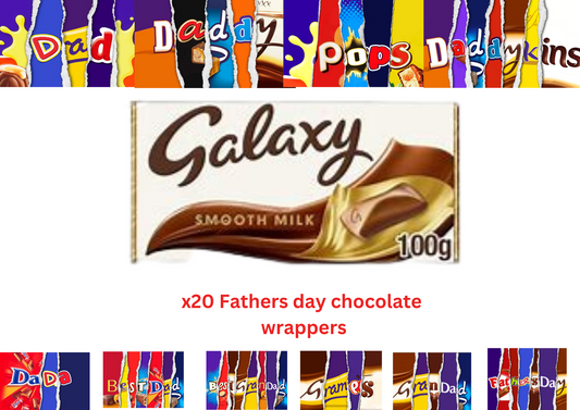 20x chocolate bar themed wrappers